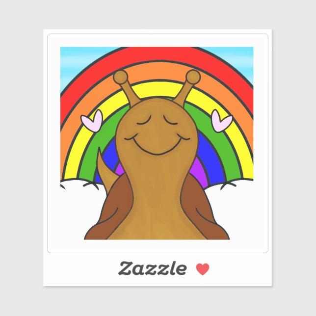 Cute Snail With Rainbow | Vinyl Sticker (Sheet)