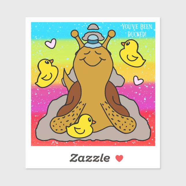 Cute Snail You’ve Been Ducked Vinyl Sticker (Sheet)