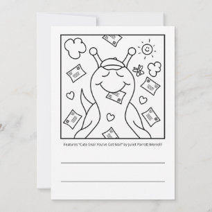 Cute Snail You’ve Got Mail Coloring Greeting Card