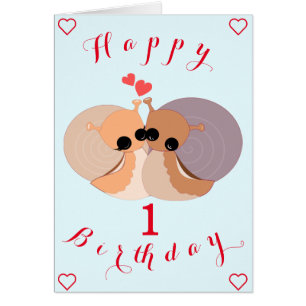 Cute Snails Baby Birthday Card