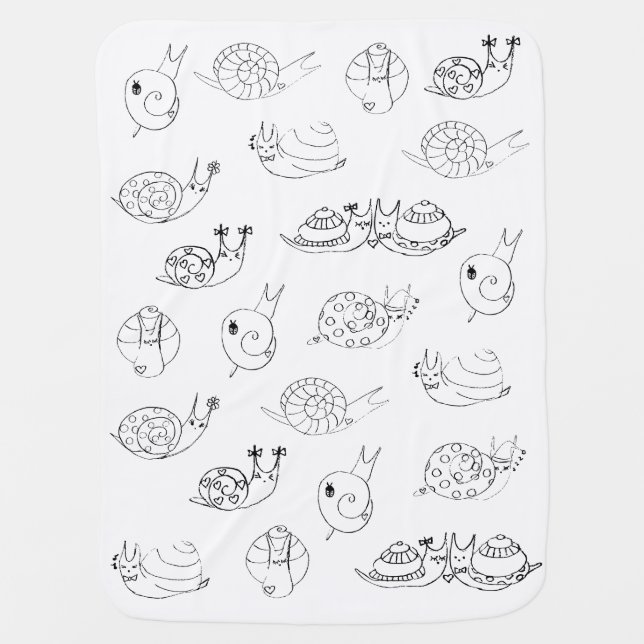 Cute snails baby blanket - baby and nursery decor (Front)