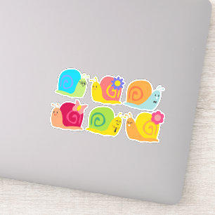 Cute snails back to school art sticker