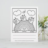 Cute Snails Crossing Rainbow Log Coloring Page (Standing Front)