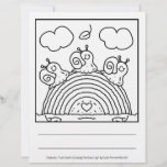 Cute Snails Crossing Rainbow Log Coloring Page