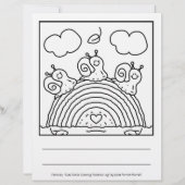 Cute Snails Crossing Rainbow Log Coloring Page (Front)