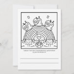 Cute Snails Crossing Rainbow Log Fall Coloring Card