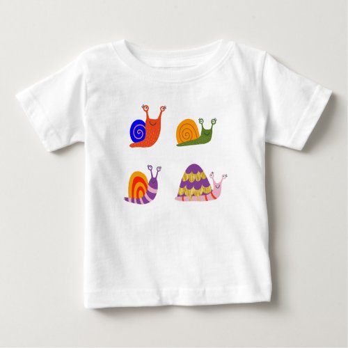 Cute Snails funny kids One Piece Baby Bodysuit