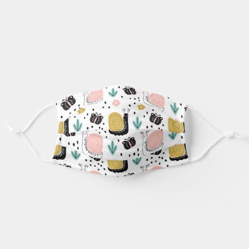 Cute Snails in the Garden Adult Cloth Face Mask