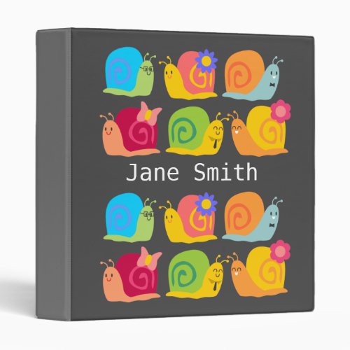 Cute snails kids design student folder