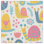 Cute snails kids pattern fabric