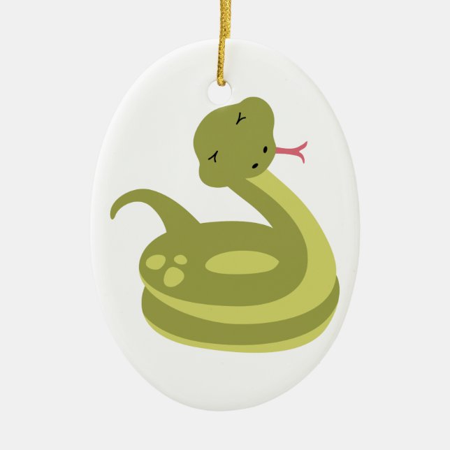 Cute Snake Ceramic Ornament (Front)