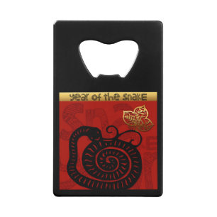 Cute Snake Chinese New Year Zodiac Birthday BO Credit Card Bottle Opener