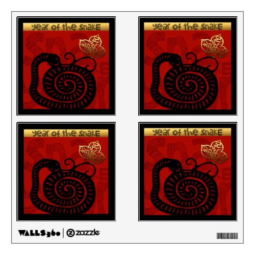 Cute Snake Chinese New Year Zodiac Birthday SqWD Wall Decal