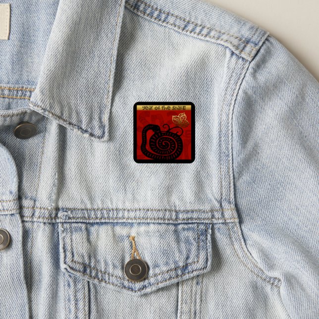 Cute Snake Chinese Year 2025 Zodiac Birthday SqP Patch (On Jacket)