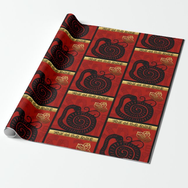 Cute Snake Chinese Year 2025 Zodiac Birthday WP2 Wrapping Paper (Unrolled)