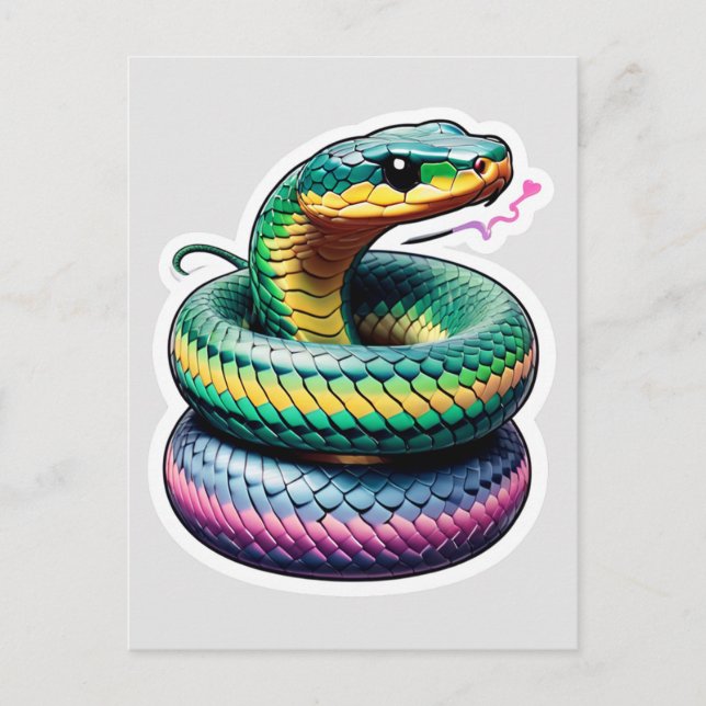 Cute Snake Illustration Postcard (Front)