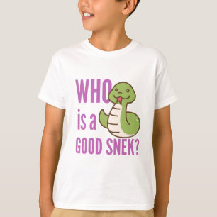 Cute Snake Kids Shirt – “Who Is A Good Snek?”