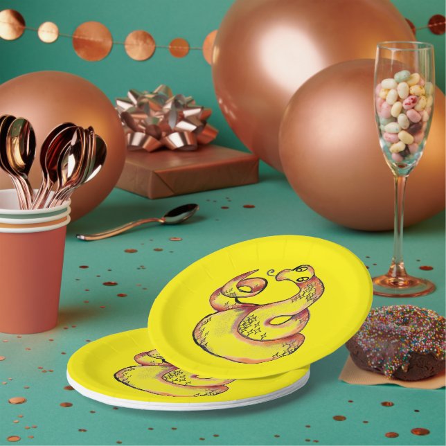 Cute snake paper plates (Multi)