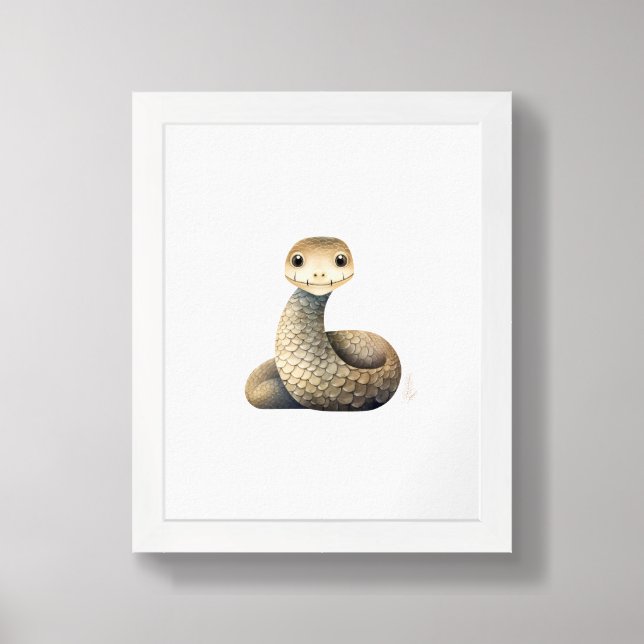 Cute Snake Poster Print (Framed Front)