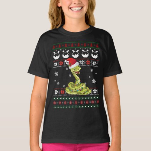 Cute Snake Ugly Sweater Christmas Light Pajama