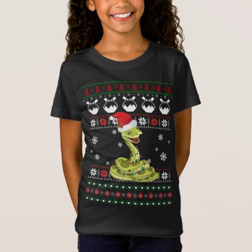 Cute Snake Ugly Sweater Christmas Light Pajama Gif