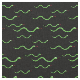 Cute Snakes Kid Baby Nursery Black Reptiles Fabric