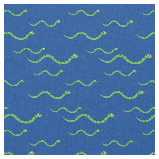 Cute Snakes Kid Baby Nursery Blue Reptiles Fabric