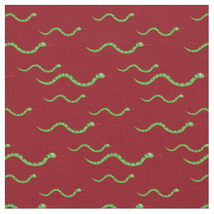 Cute Snakes Kid Baby Nursery Red Reptiles Fabric