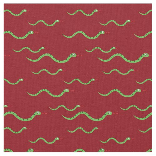 Cute Snakes Kid Baby Nursery Red Reptiles Fabric