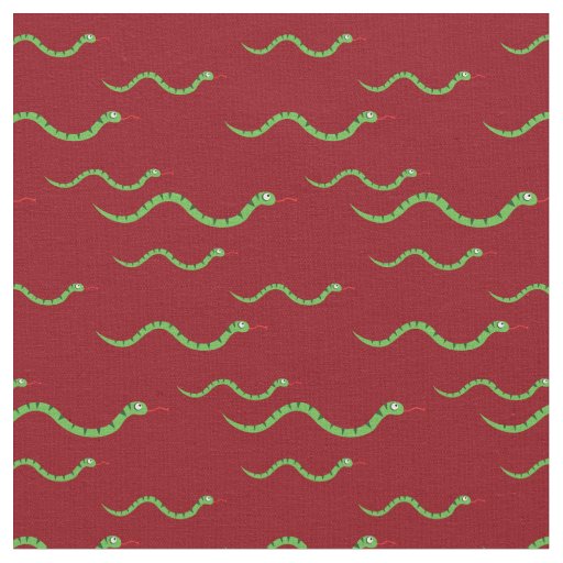 Cute Snakes Kid Baby Nursery Red Reptiles Fabric