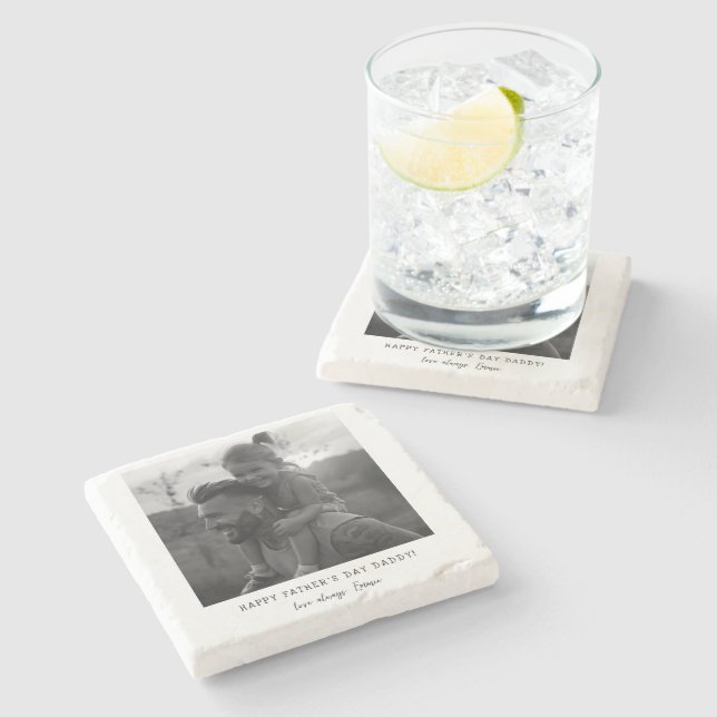 Cute Snapshot | Father's Day Personalized Photo Stone Coaster (Side)