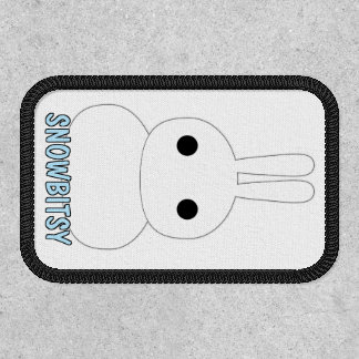 Cute Snow Bunny Snowman Emote Emoji Patch