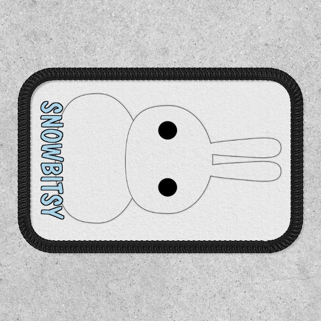 Cute Snow Bunny Snowman Emote Emoji Patch (Front)