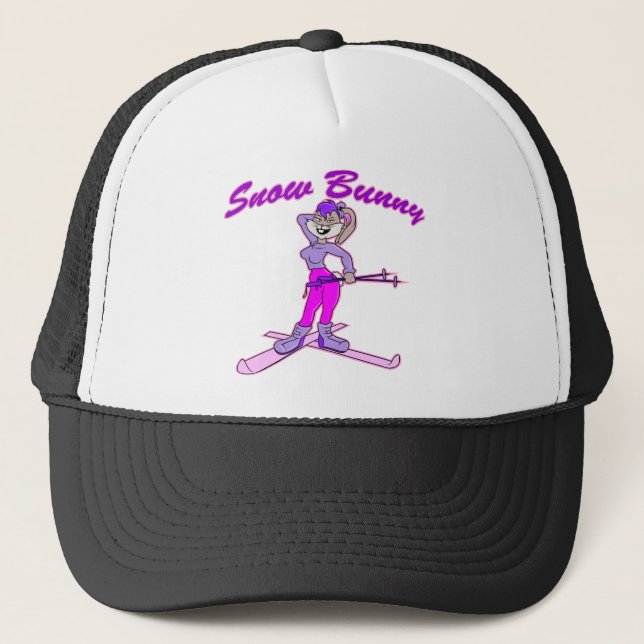 Cute Snow Bunny Trucker Hat (Front)