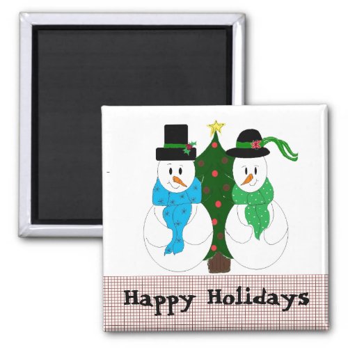 Cute Snow Couple Magnet