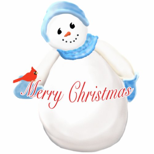 Cute Snow Girl Merry Christmas Ornament