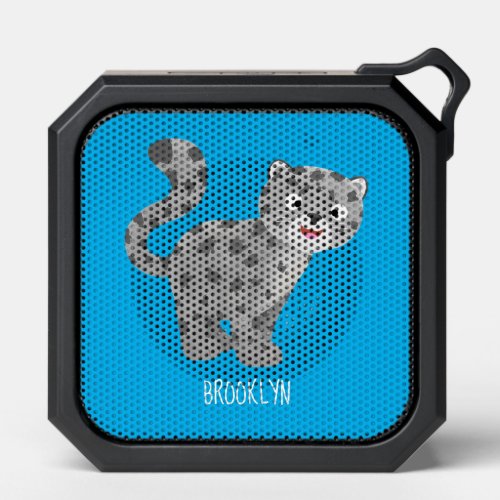 Cute snow leopard cartoon illustration bluetooth speaker