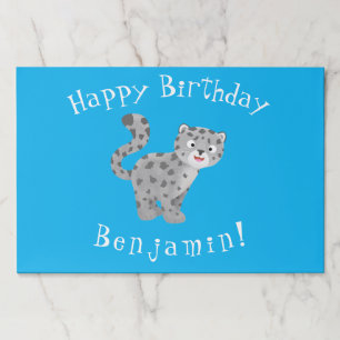 Cute snow leopard cartoon illustration paper pad