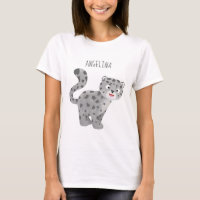 Cute snow leopard cartoon illustration T-Shirt