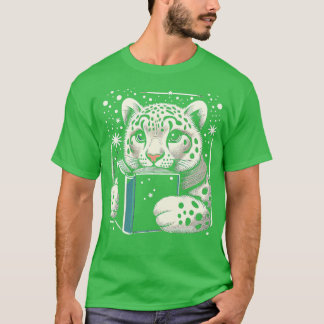 Cute Snow Leopard Cub Big Cat Animal Art T-Shirt