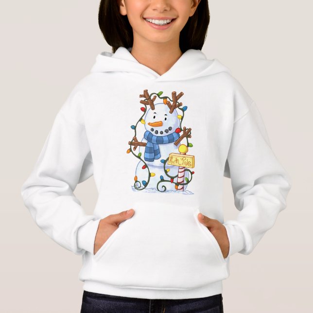 Cute Snow Man Christmas Winter Hoodie (Front)