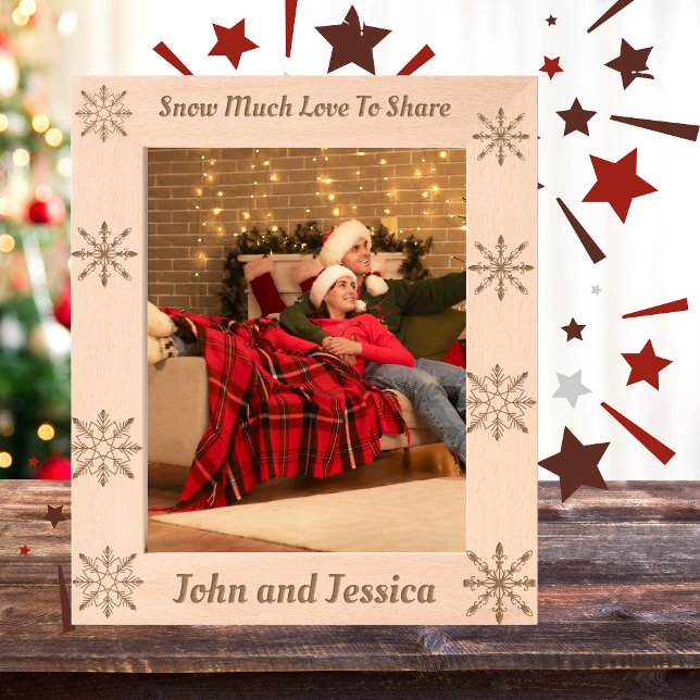 Cute Snow Much Love To Share Personalize Engraved Frames (Creator Uploaded)