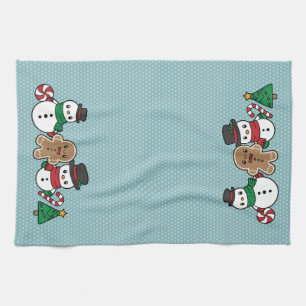 Cute Snow Pals kitchen towel