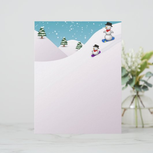 Cute Snowboarding Snowmen (Standing Front)