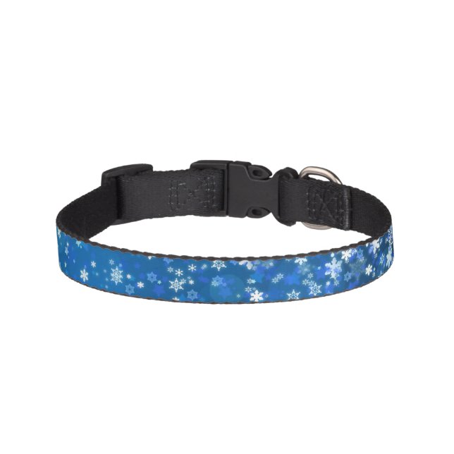 Cute Snowfall Printed pet collar  (Front)