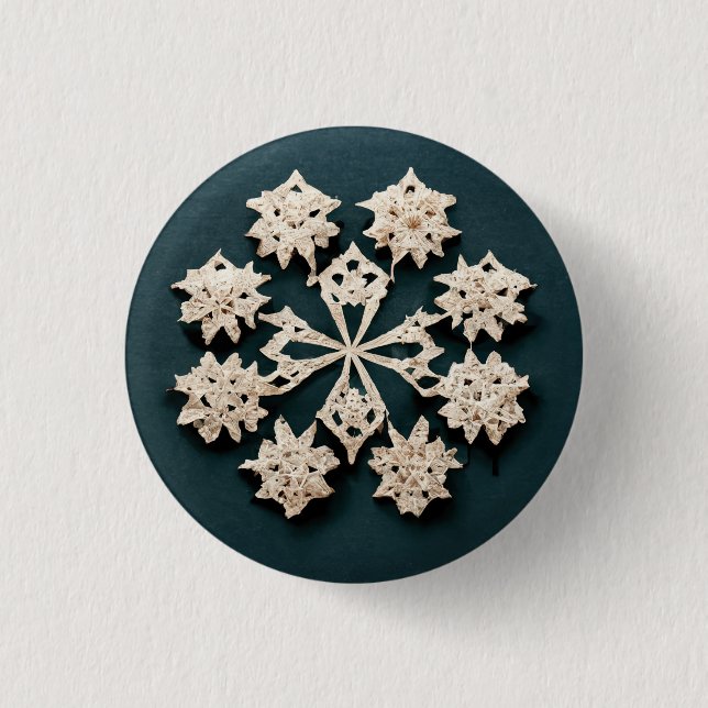 Cute snowflake button.  button (Front)