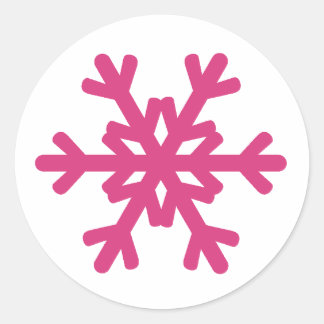 Cute Snowflake Hot Pink Winter Stickers