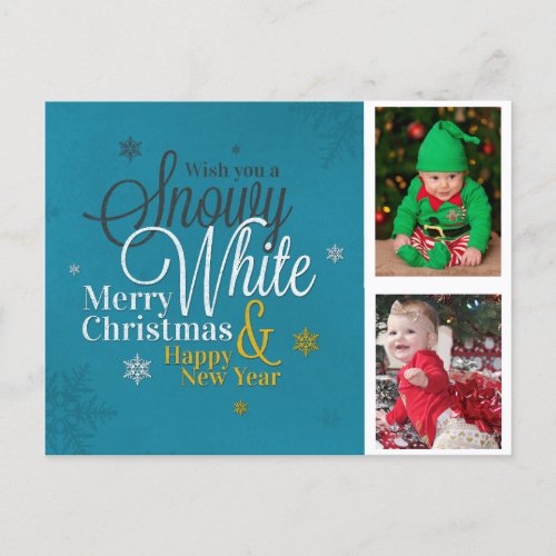  Cute Snowflake Kids Family Photo Christmas Holiday Postcard