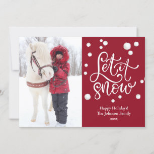 Cute Snowflake Let It Snow Christmas Photo Holiday Card