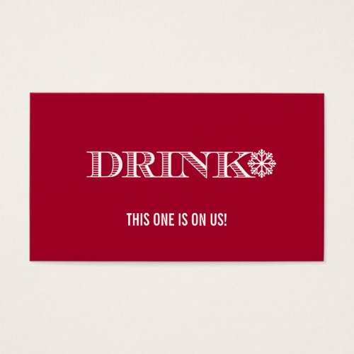 Cute Snowflake Red Wedding Drink Ticket Business Card